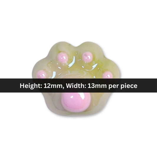 Acrylic | 12x13 mm | Cat Paw Bead – Style 03