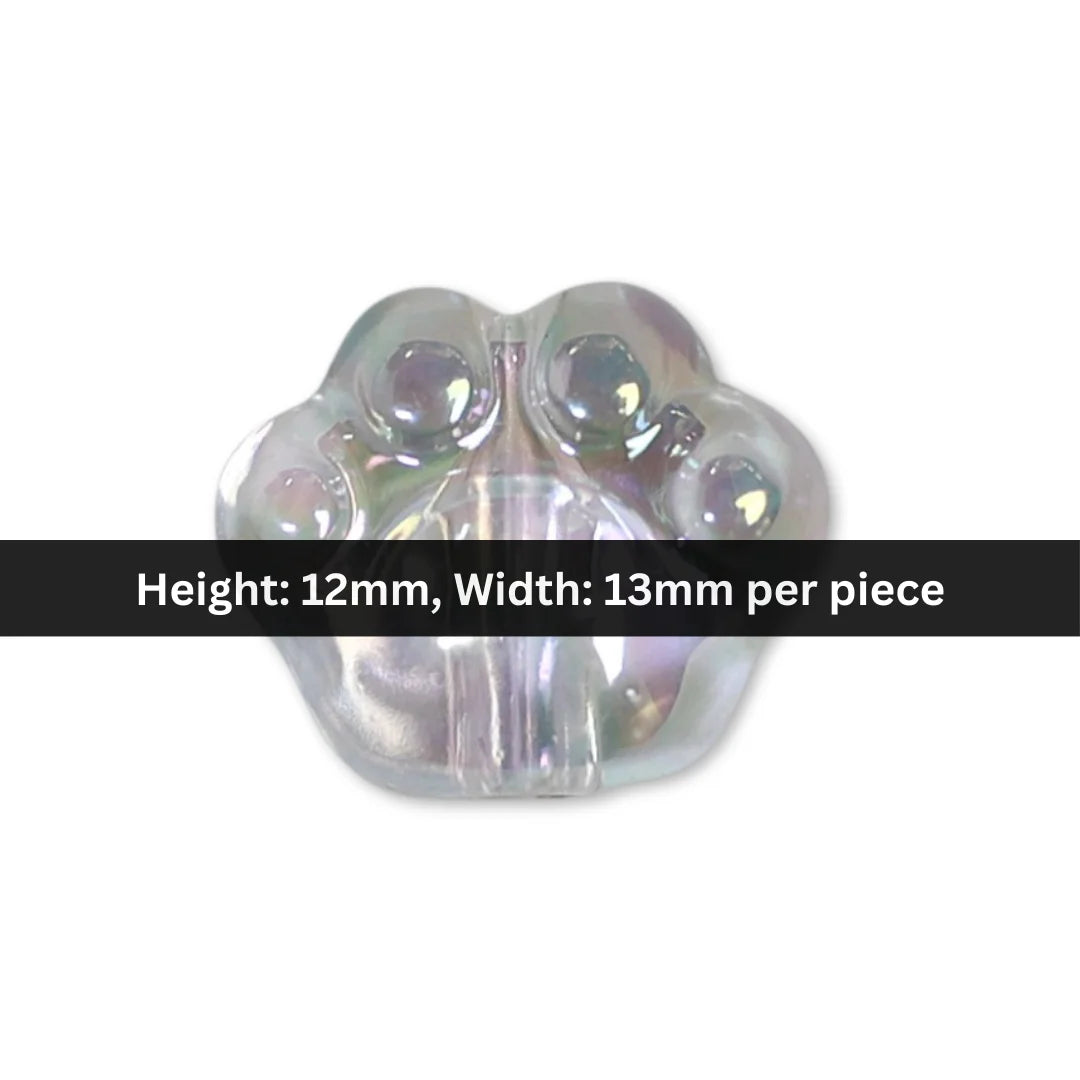 Acrylic | 12x13 mm | Cat Paw Bead – Style 04