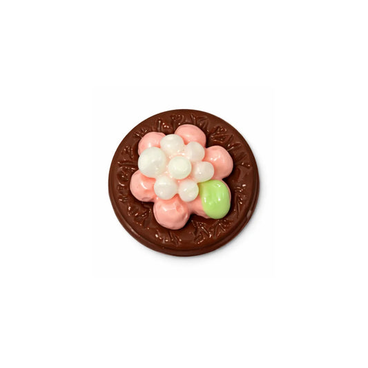 Acrylic | 21 mm | Chocolate Disc With Floral Candy