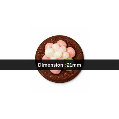 Acrylic | 21 mm | Chocolate Disc With Floral Candy