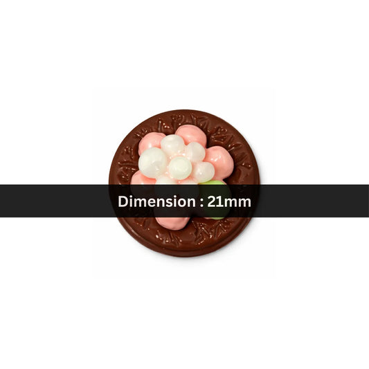 Acrylic | 21 mm | Chocolate Disc With Floral Candy
