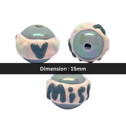 Cloud Heart Bead | 15mm