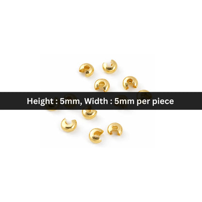 Stainless Steel | 5x5 mm | Crimp Covers Beads Style - 01
