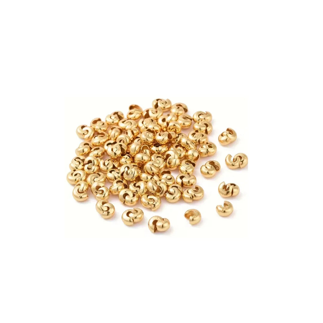 Stainless Steel | 3x3 mm | Crimp Covers Beads Style- 02