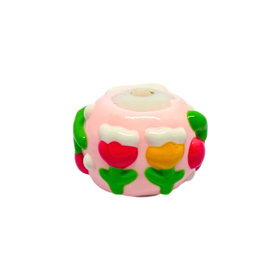Cute Cat Face Round Bead | 15mm