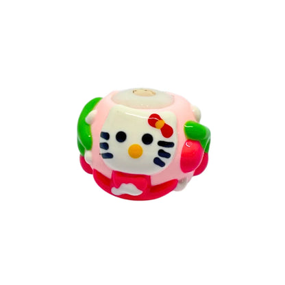 Cute Cat Face Round Bead | 15mm