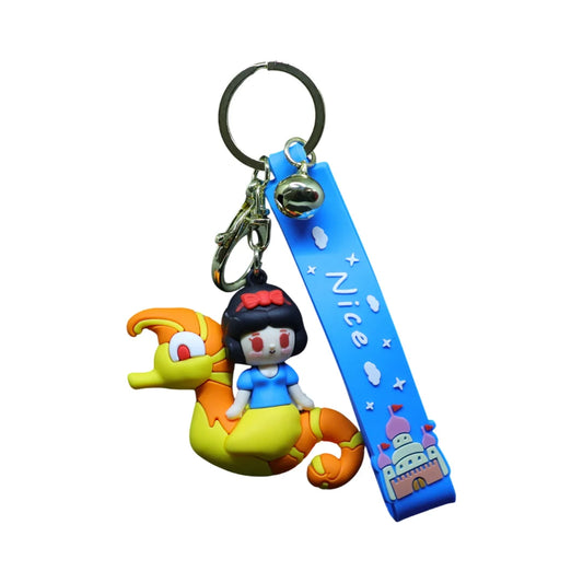 Cute Girl With Dragon Keychain