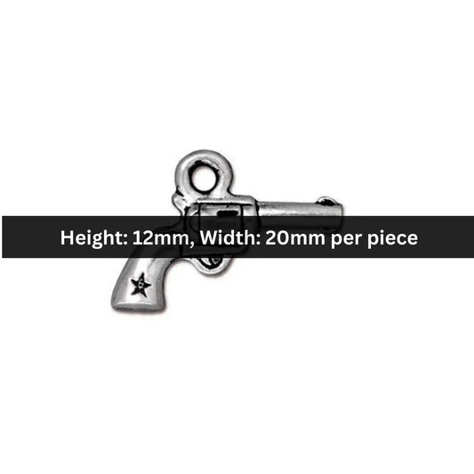12x20 mm | DIY Silver – Pistol Charm