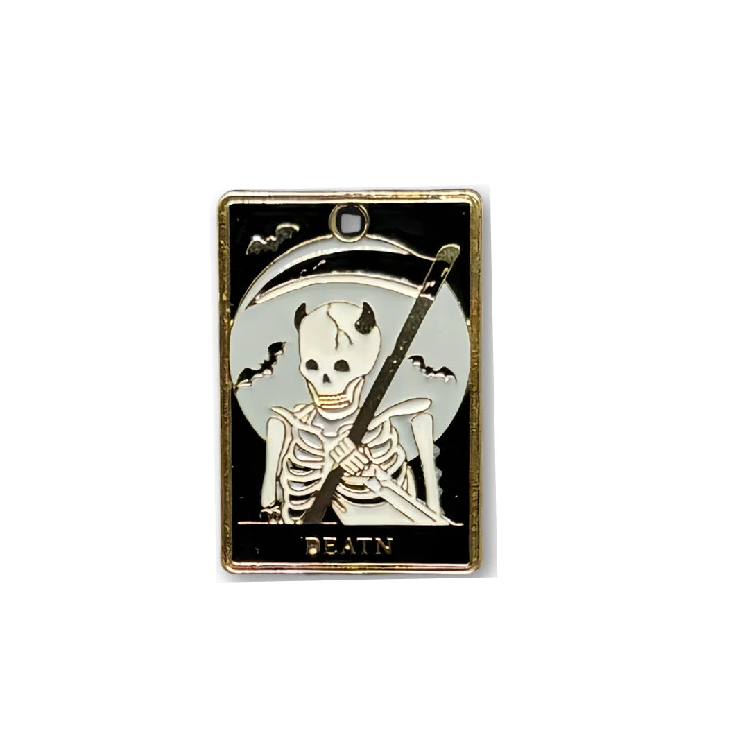 Stainless Steel | 30x20 mm | Death – Tarot Enamel Charm