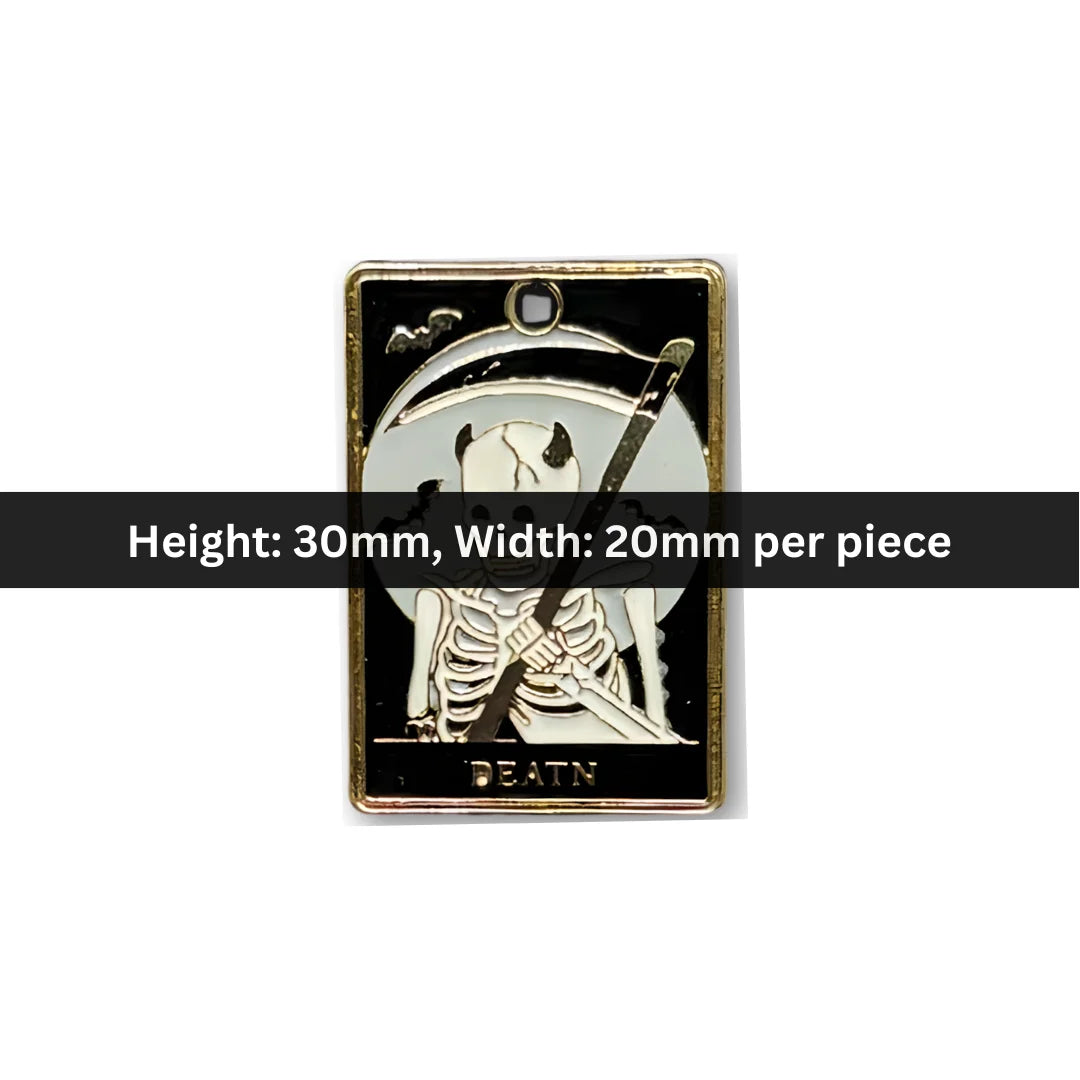Stainless Steel | 30x20 mm | Death – Tarot Enamel Charm