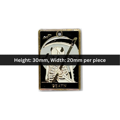 Stainless Steel | 30x20 mm | Death – Tarot Enamel Charm