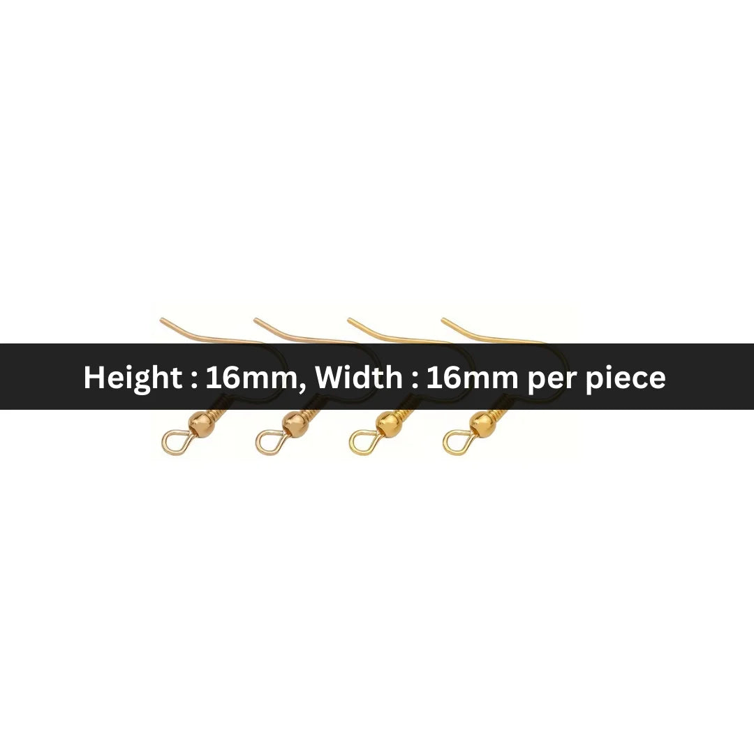 18k Stainless Steel | 16x16 mm | Pair of Earring Hooks Style -02