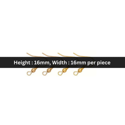 18k Stainless Steel | 16x16 mm | Pair of Earring Hooks Style -02