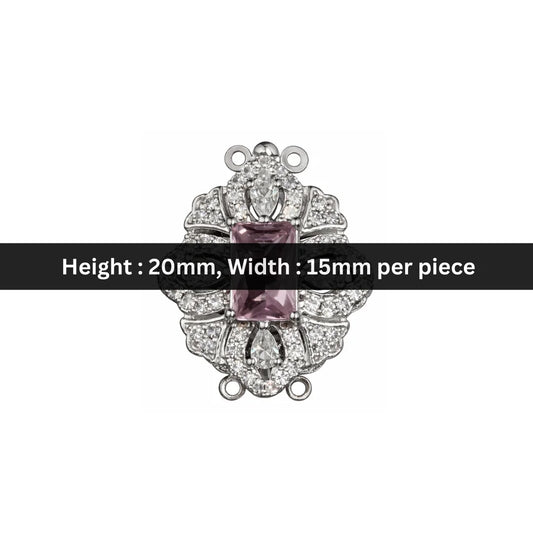 Stainless Steel | 20x15 mm | Emerald Diamond Charm Style - 01