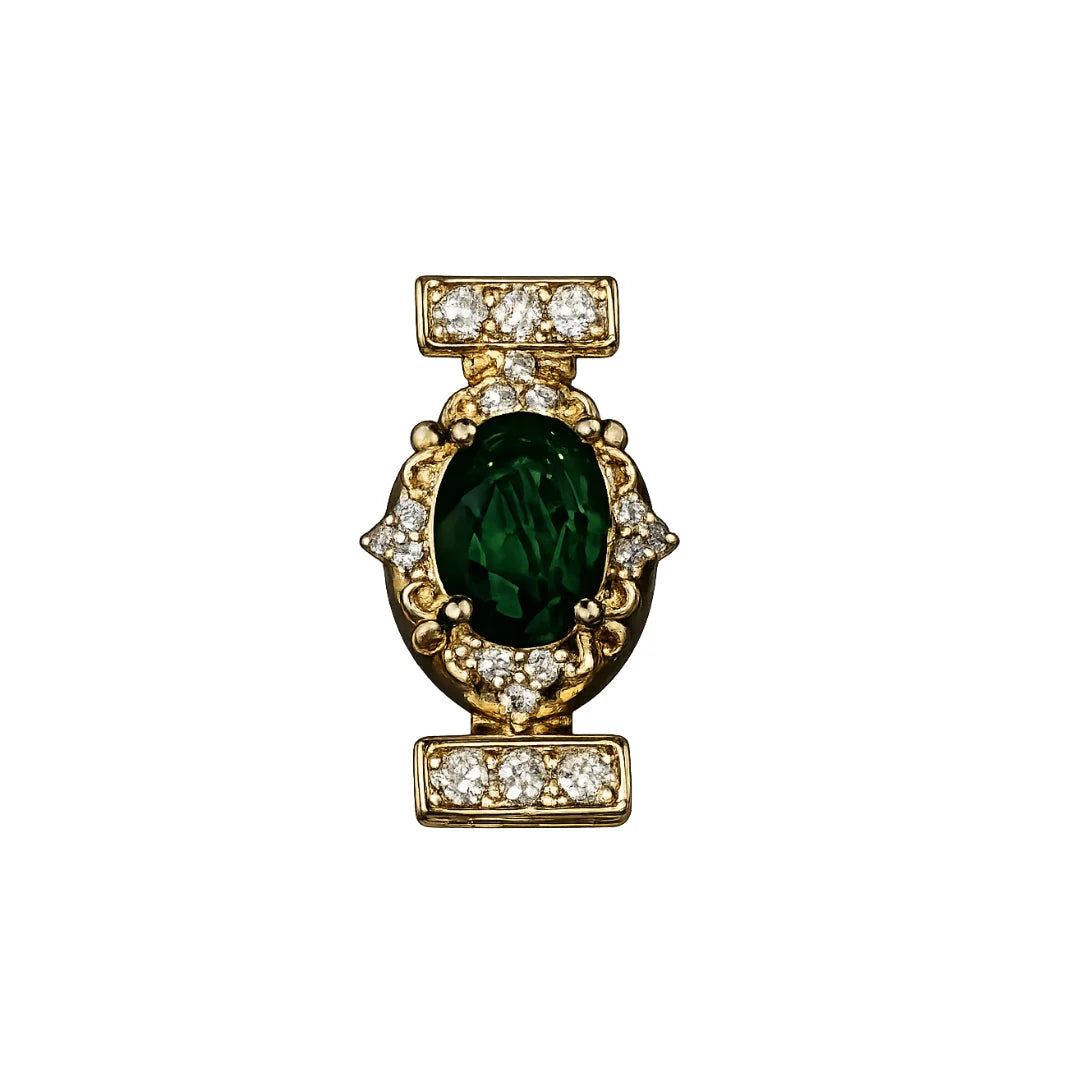 Stainless Steel | 20x10 mm | Emerald Oval Connector - Style 01