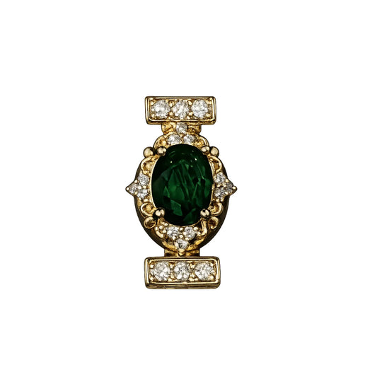 Stainless Steel | 20x10 mm | Emerald Oval Connector - Style 01