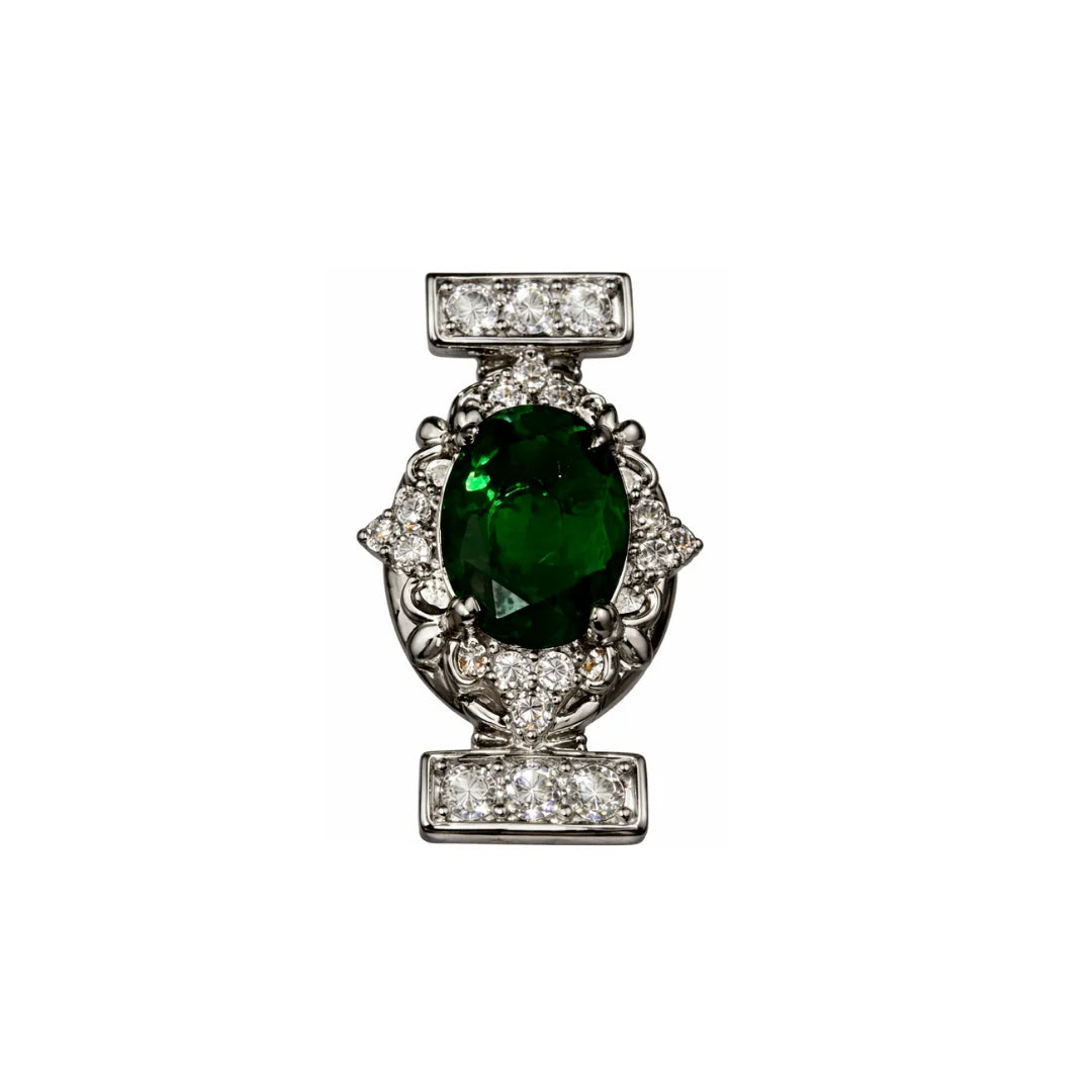 Stainless Steel | 20x10 mm | Emerald Oval Connector - Style 02