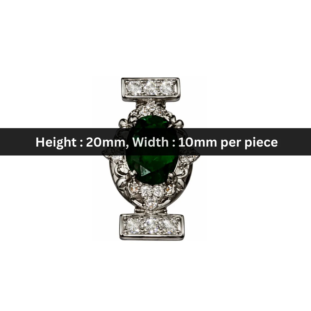 Stainless Steel | 20x10 mm | Emerald Oval Connector - Style 02