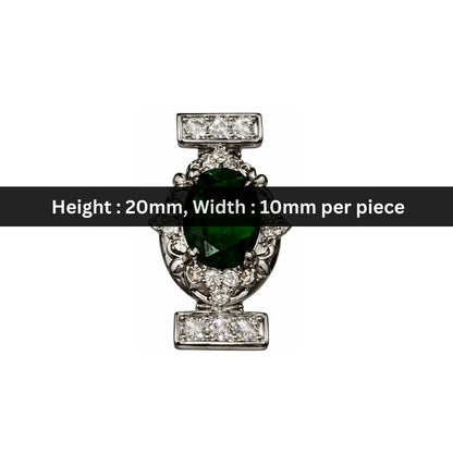 Stainless Steel | 20x10 mm | Emerald Oval Connector - Style 02
