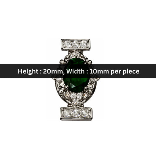 Stainless Steel | 20x10 mm | Emerald Oval Connector - Style 02
