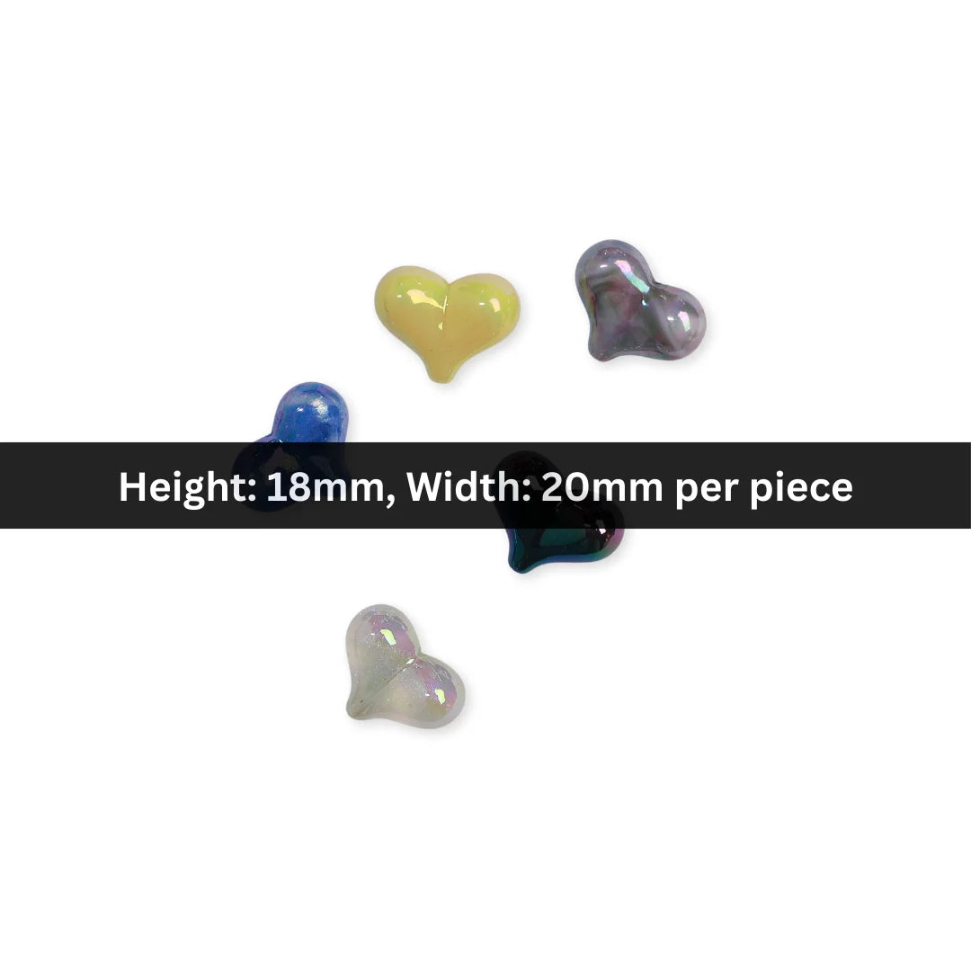Acrylic | 18x20 mm | Glossy Heart Shaped Acrylic Beads