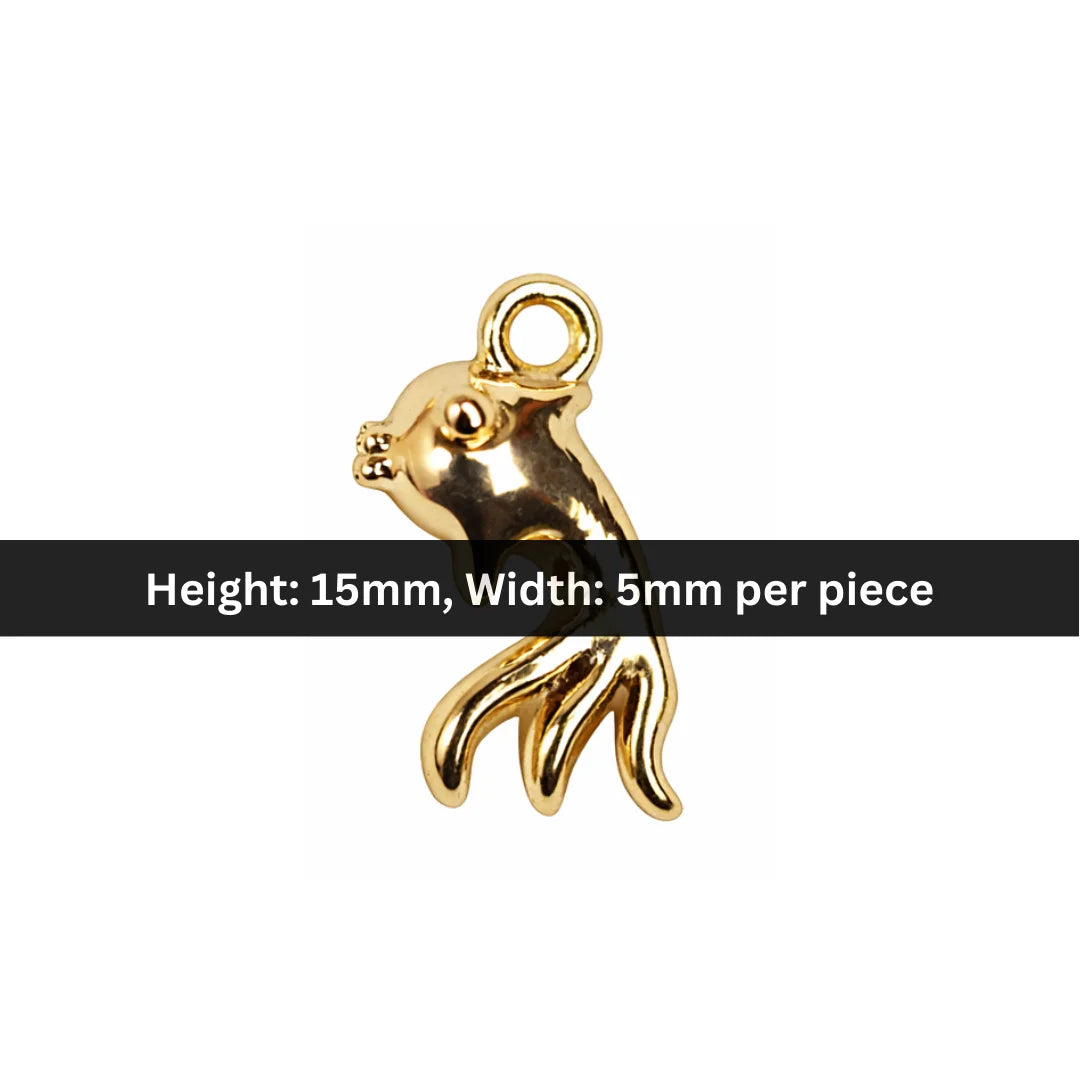 Stainless Steel | 15x5 mm | Gold Fish Mini Charm