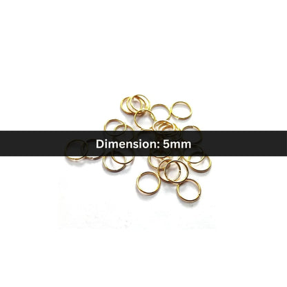 Stainless Steel | Gold Plated Jump Rings - Medium (5mm)
