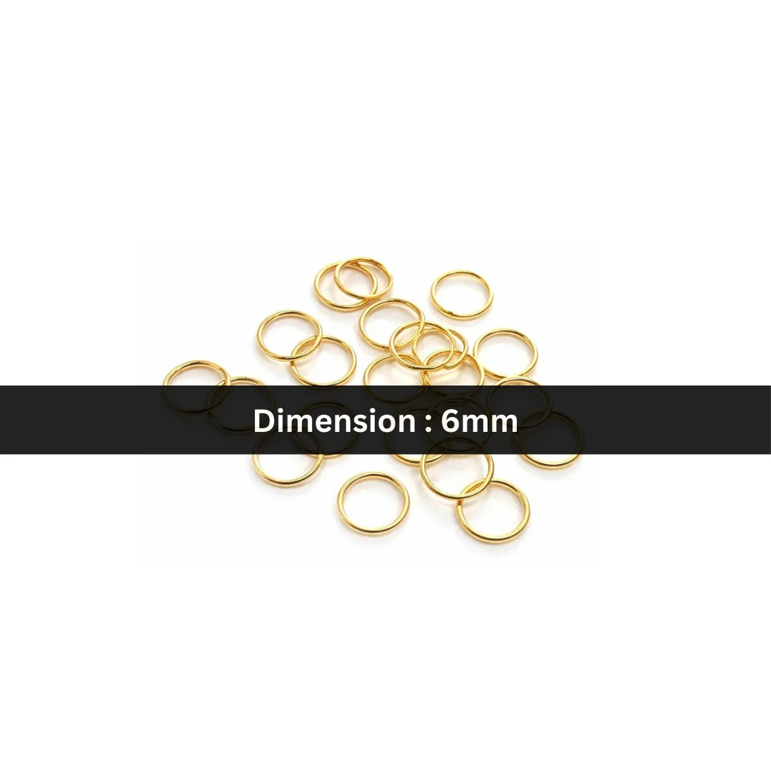 Stainless Steel | Gold Plated Jump Ring – Large (6mm)