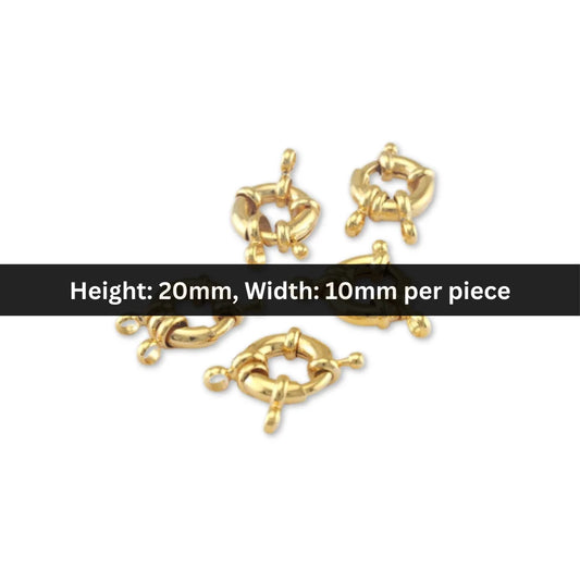 Stainless Steel | Gold Spring Clasps | 20x10 mm