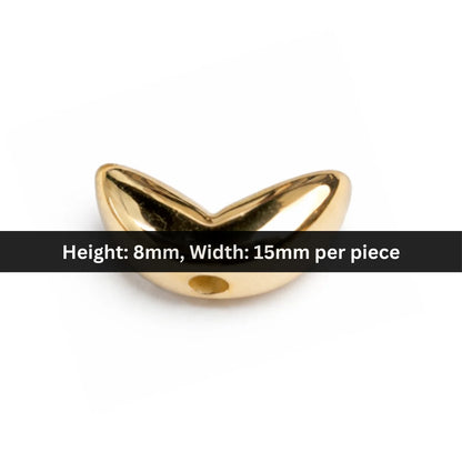 Acrylic | 8x15 mm | Gold Crescent Bead