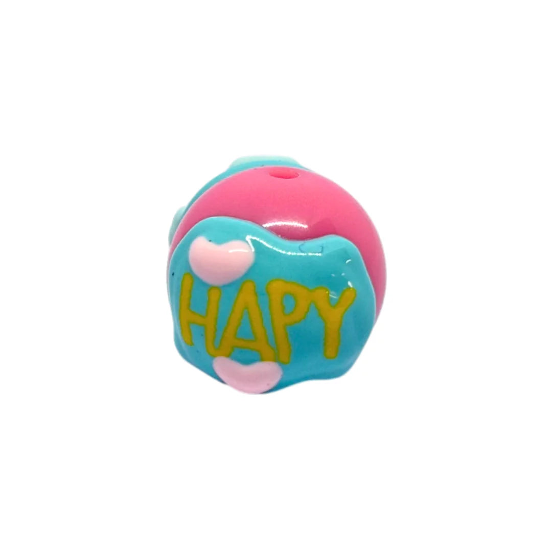 Happy Face Pastel Cartoon Bead | 15mm