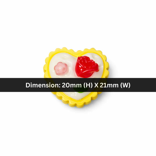 Acrylic | 20x21 mm | Heart-Shaped Candy With Floral