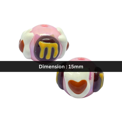 Heart Cartoon Bead | 15mm