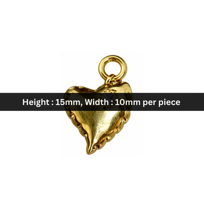 Stainless Steel | 15x10 mm | Heart Charm Style - 01
