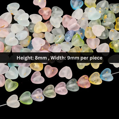 Frosted | 8x9 mm | Heart Shape Pearl Beads - Style 02