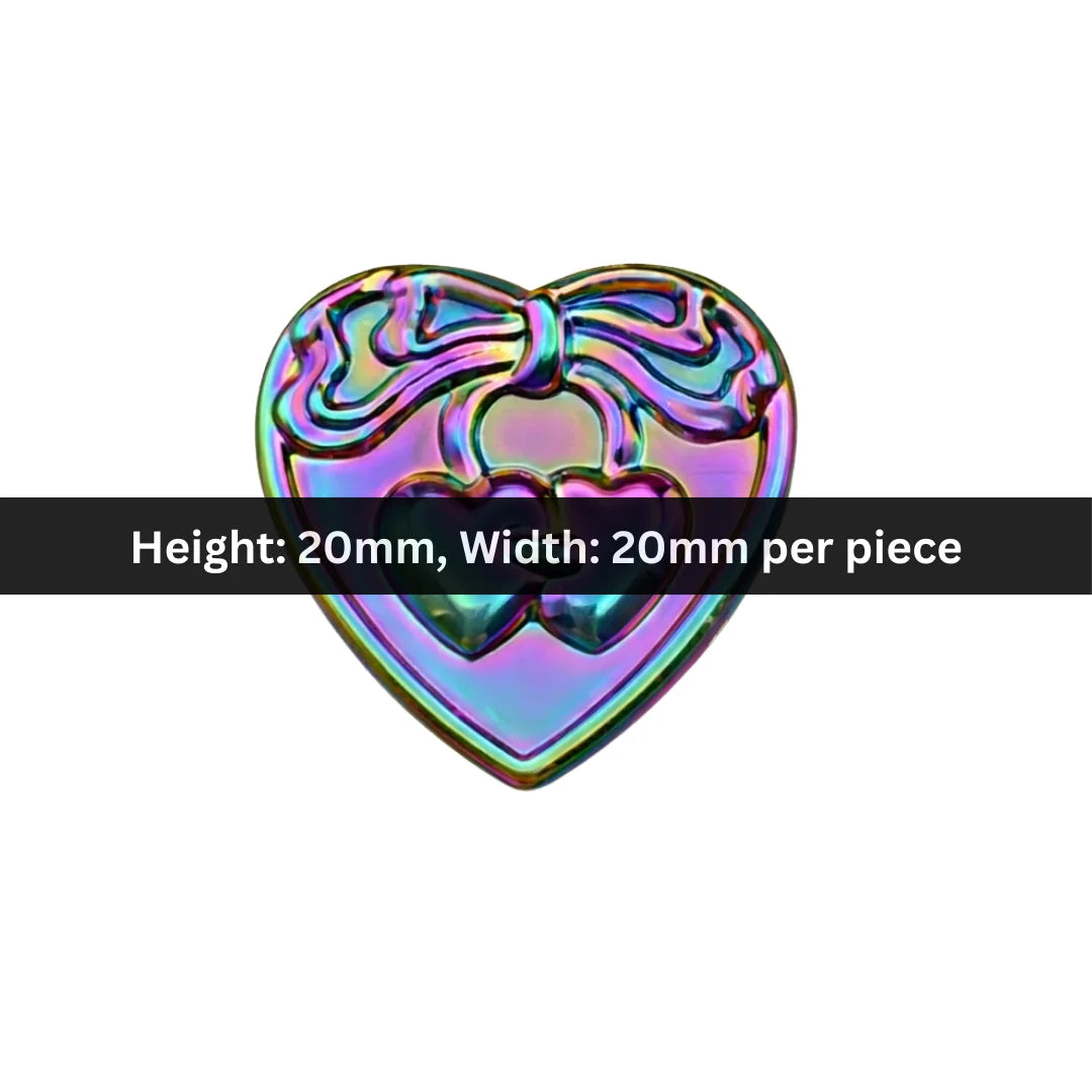 Acrylic | 20x20 mm | Heart With Bow Bead