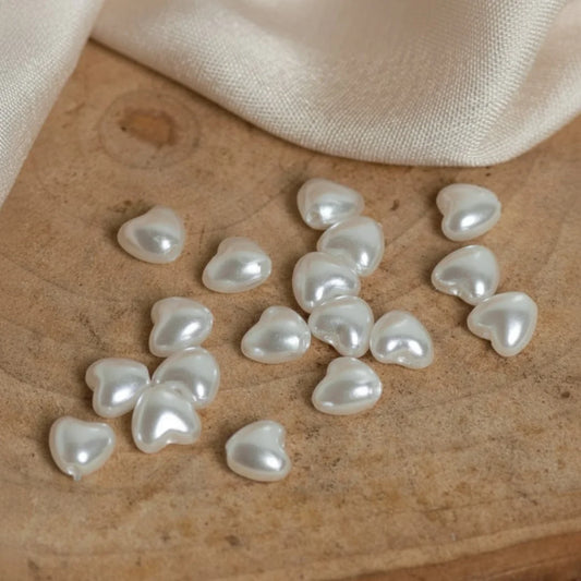 Acrylic | 6x6 mm | Heart Shape Pearl Beads - Style 01