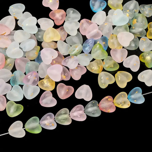 Frosted | 8x9 mm | Heart Shape Pearl Beads - Style 02