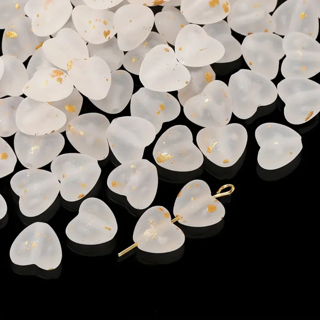 Frosted | 8x9 mm | Heart Shape Pearl Beads - Style 02