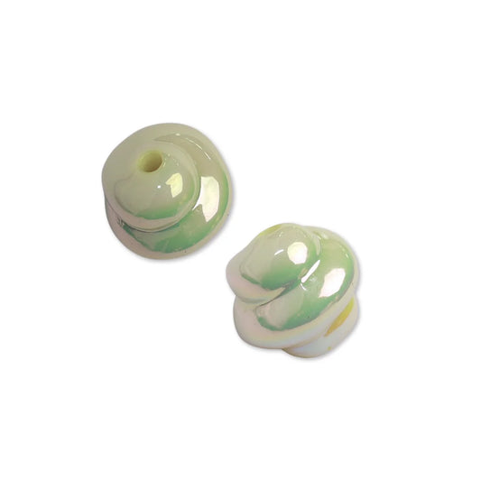 Acrylic | 15x12 mm | Iridescent Swirl Bead