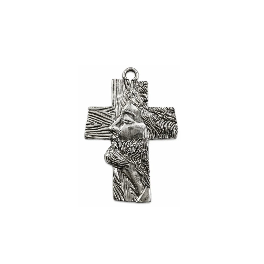 33x21 mm | Jesus on Tree Textured Cross Charm
