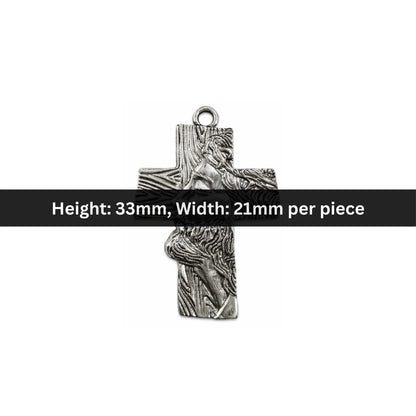 33x21 mm | Jesus on Tree Textured Cross Charm