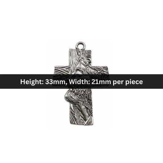33x21 mm | Jesus on Tree Textured Cross Charm
