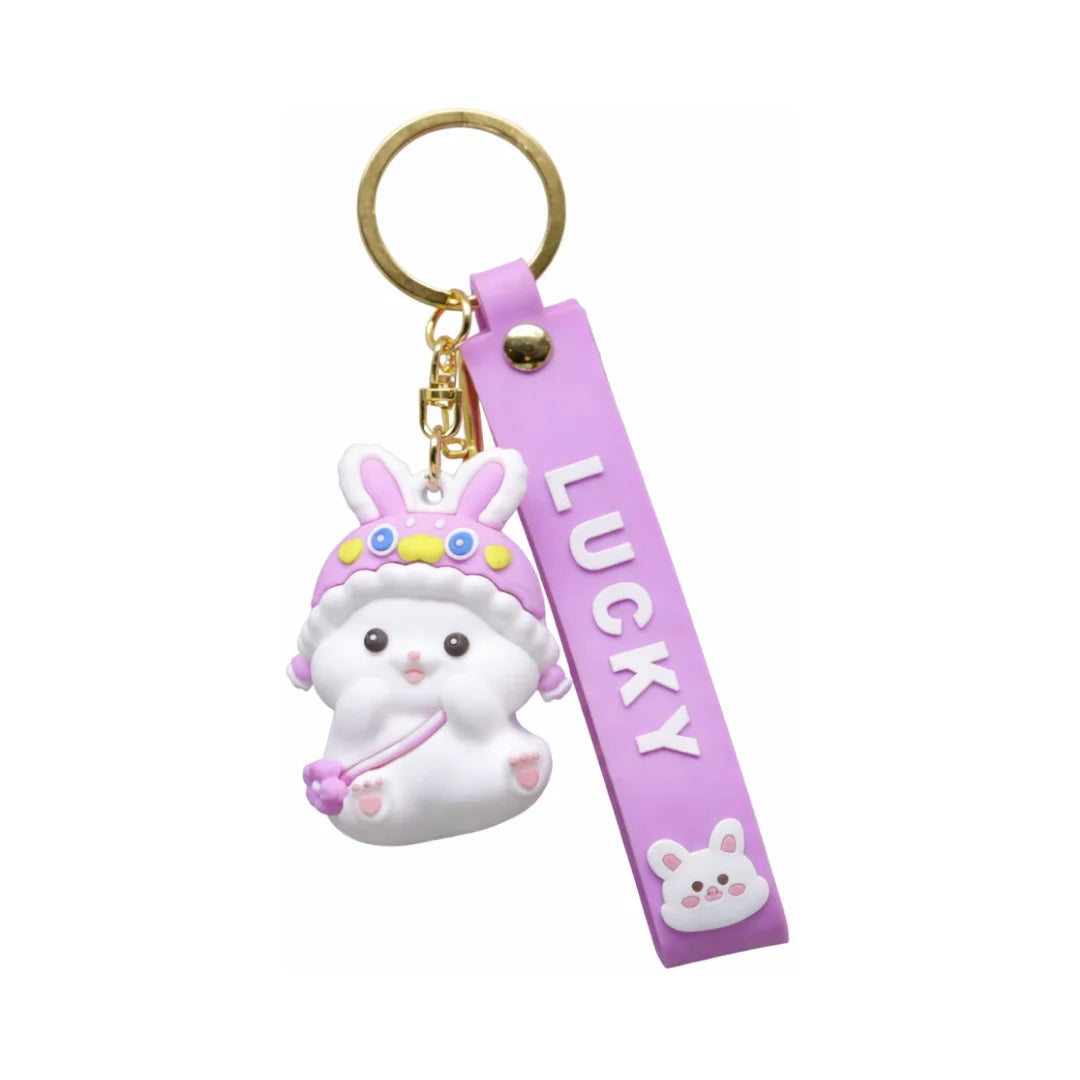 Lavender Lucky Bunny Strap Keychain