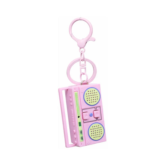 Light Pink Retro Radio Keychain