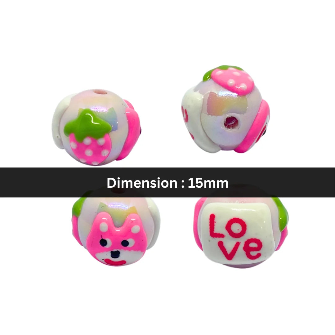 Love Berry Cartoon Bead Style - 01 | 15mm