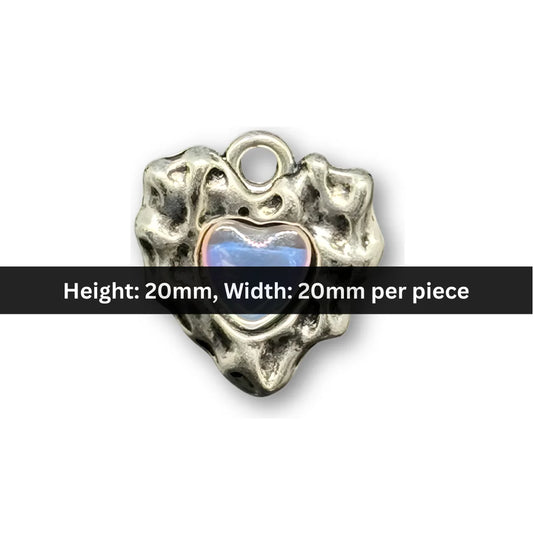 Stainless Steel | Silver | 20x20 mm | Heart Shaped Charm