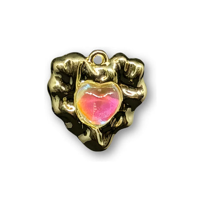 Stainless Steel | 20x15 mm |  Molten Gold Heart Pendant