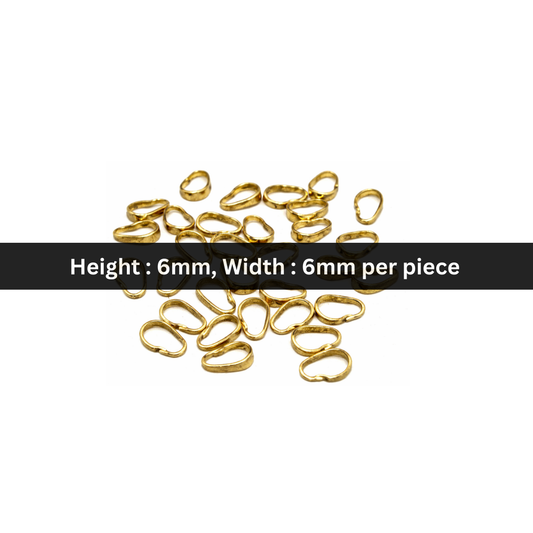 Stainless Steel | 6x6 mm | Pendant Hook | Gold