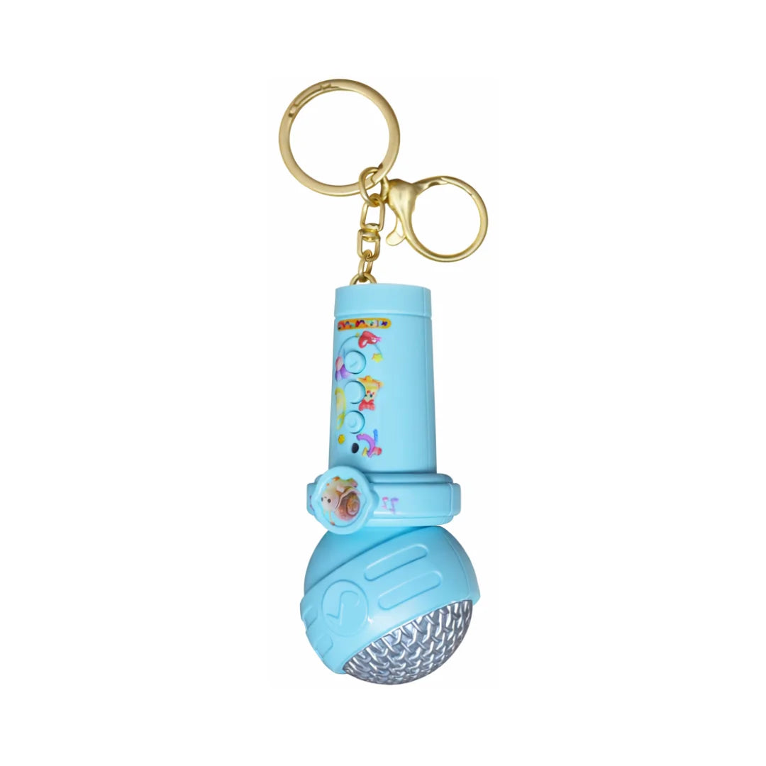 Pastel Blue Mini Microphone Keychain